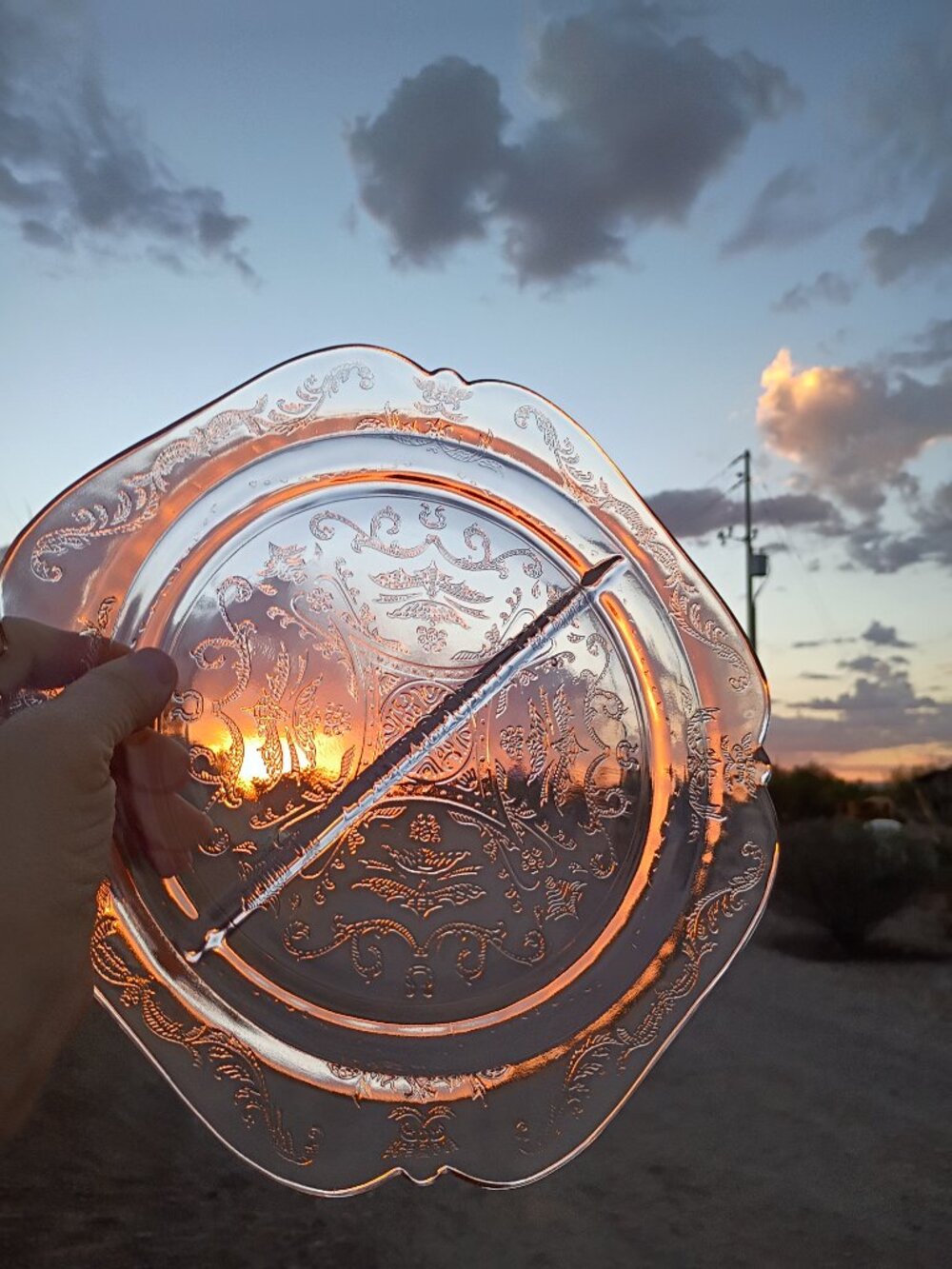 Federal Glass Madrid Pink Divided Plate